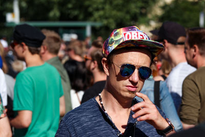 Portrait of young man with sunglasses