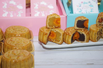 Close-up of dessert on table