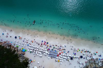 Aerial view of people at beach