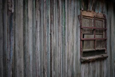 Close-up of old wooden door