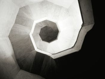 Directly below shot of spiral staircases in lighthouse