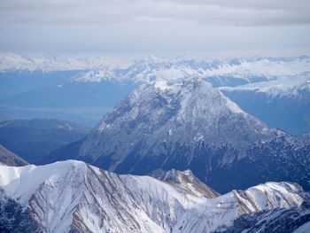 Snow covered mountain range