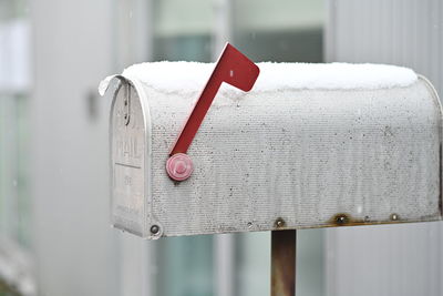 Close-up of mailbox