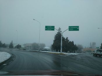 Road sign on road