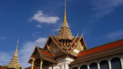 Low angle view of temple against sky
