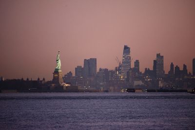 View of city at night