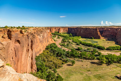 Rock formations on landscape against sky