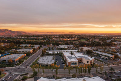 Eastlake chula vista. aerial view of commercial business buildings