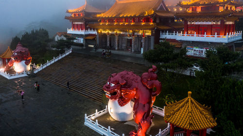 Traditional temple outside building