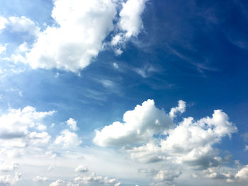 Low angle view of clouds in blue sky