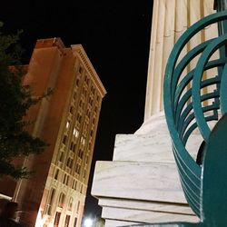 Low angle view of building at night