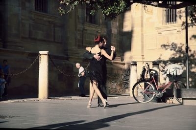 Bicycles on street in city