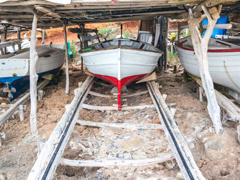 High angle view of abandoned building
