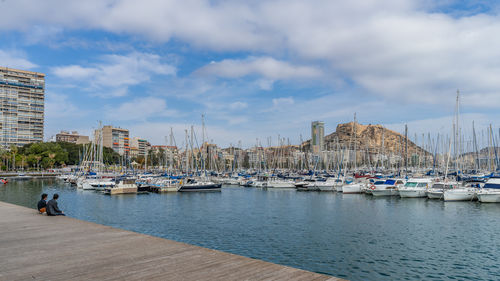 Boats in harbor