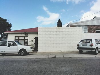 View of buildings along road