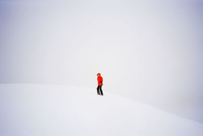 Person on snow covered field