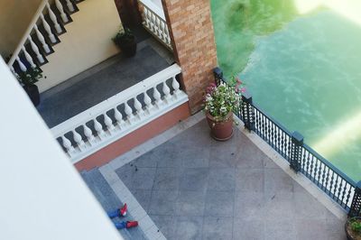 High angle view of swimming pool