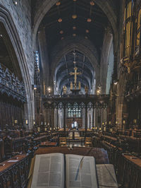 Interior of illuminated building