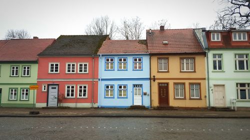 Exterior of colorful houses