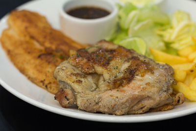 Close-up of food in plate