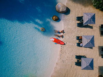 High angle view of swimming pool