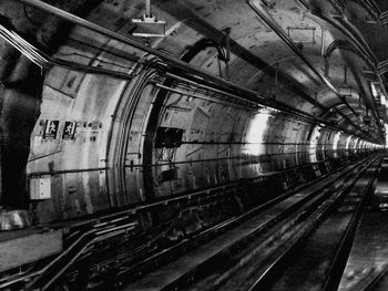 Railroad tracks in tunnel