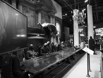 Group of people in front of building