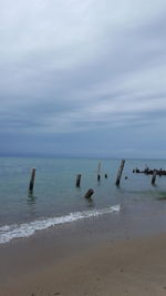 Scenic view of beach against sky