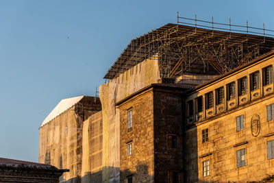 Low angle view of historical building against sky