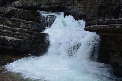 Scenic view of waterfall