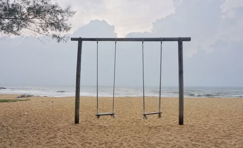 Scenic view of beach against sky