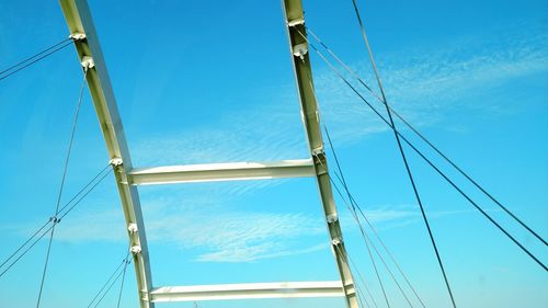 Low angle view of building against blue sky