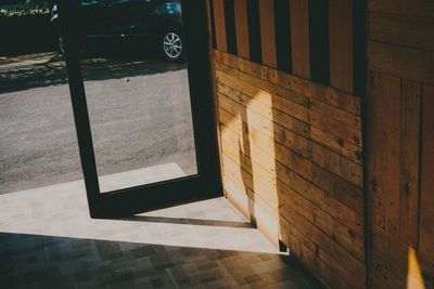 Shadow on tiled floor