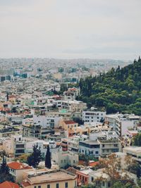 High angle view of townscape against sky