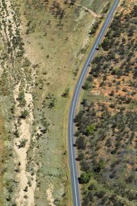 High angle view of road on landscape