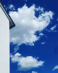 Low angle view of blue sky and clouds