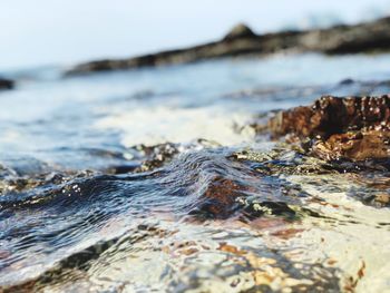 Close-up of flowing wave