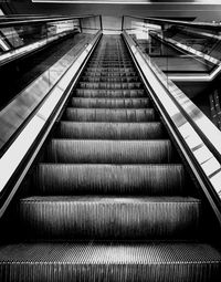 Low angle view of escalator