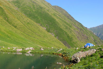 Scenic view of mountains against sky