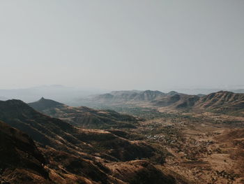 Scenic view of mountains against clear sky