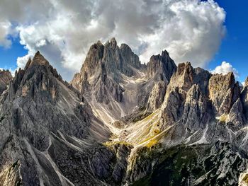 Panoramic view of rocky mountains against sky