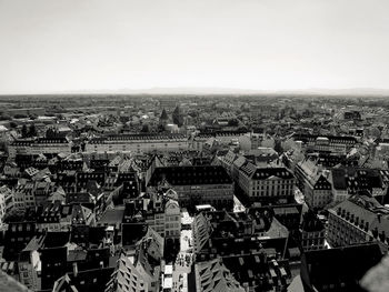 High angle shot of townscape against sky