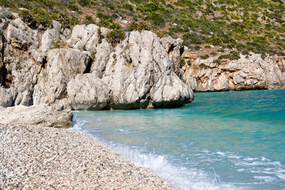 Rock formation on sea shore