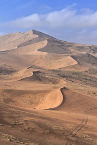 1163 tall megadune ridges overlook the e.shore of sumu barun jaran lake. badain jaran desert-china.