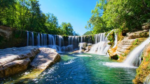 Scenic view of waterfall