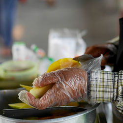 Close-up of fish in plate on table