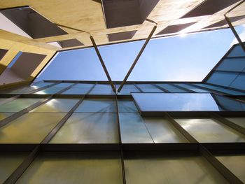 Low angle view of modern building against sky