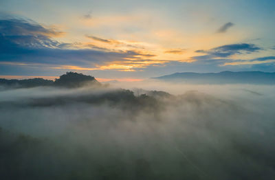 Scenic view of cloudscape against sky during sunset