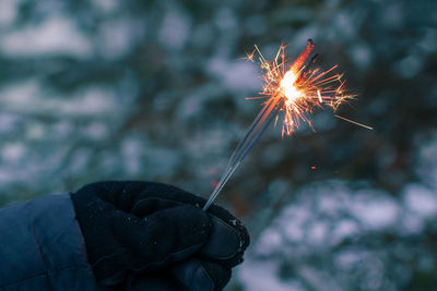 Close-up of sparkler