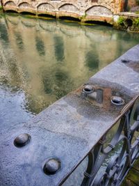Reflection of building in water